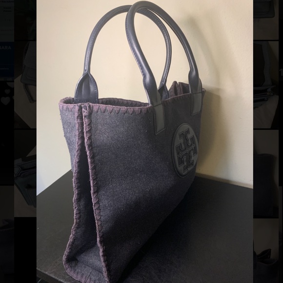 Tory Burch Ella Large Wool and Leather Tote - Picture 3 of 5